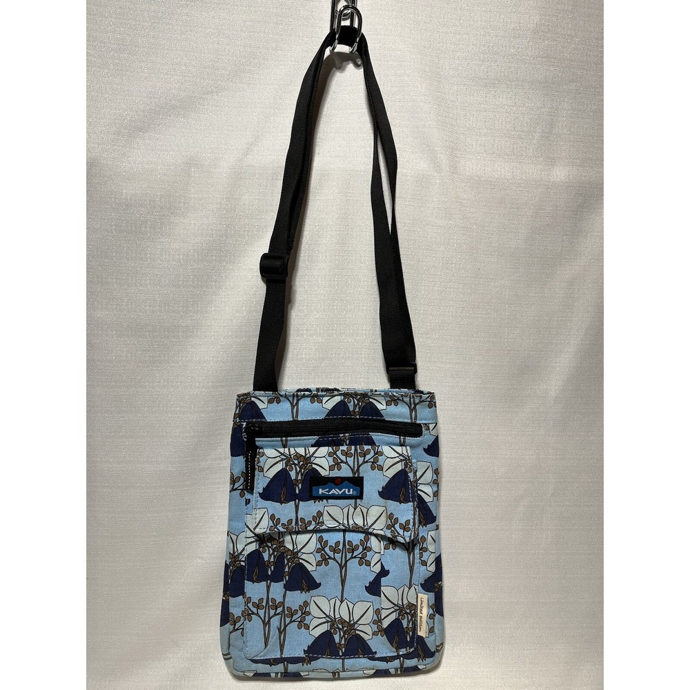 Kavu Bag Womens One Size Blue White Floral Limited Edition Crossbody Purse - Picture 2 of 16